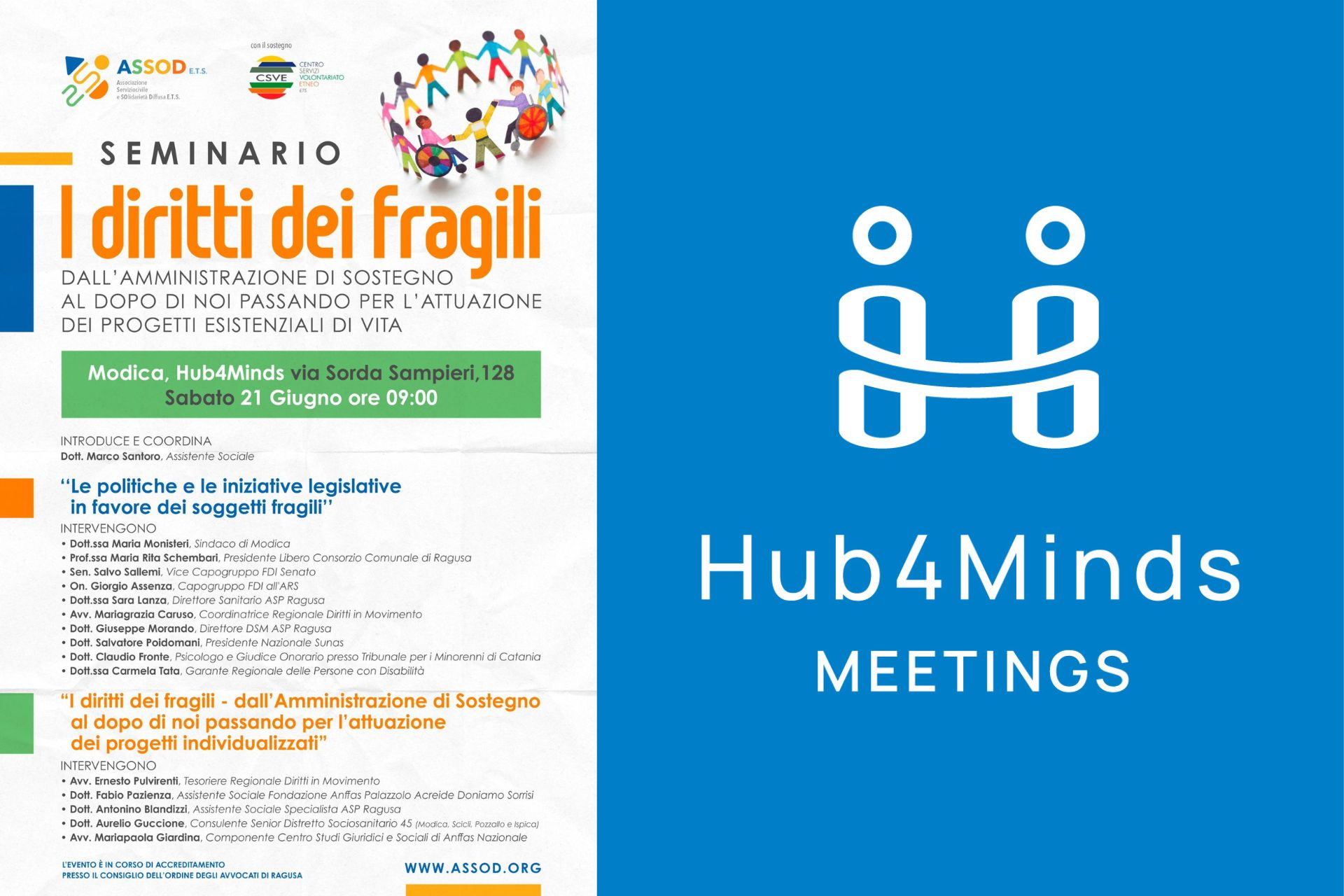 Seminario a Modica su "I diritti dei fragili": un approfondimento tra tutela, progetti di vita e prospettive future